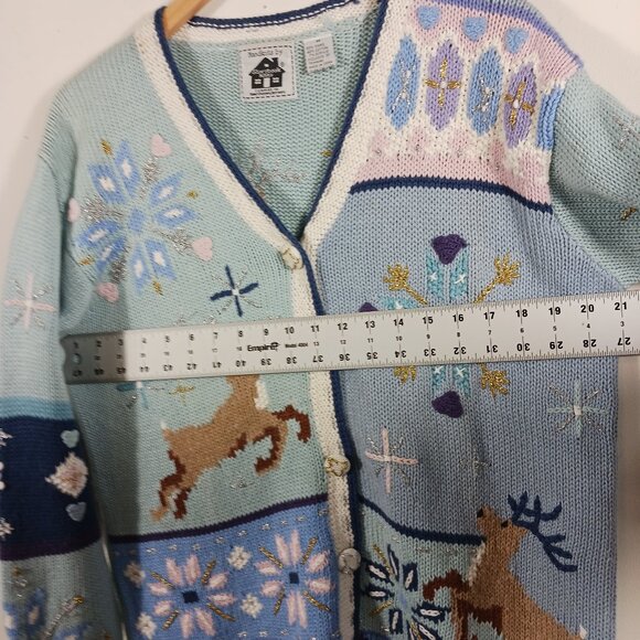 Storybook Knits Hand Knits Holiday Christmas Novelty Cardigan Medium, Heavy Knit - Picture 11 of 16